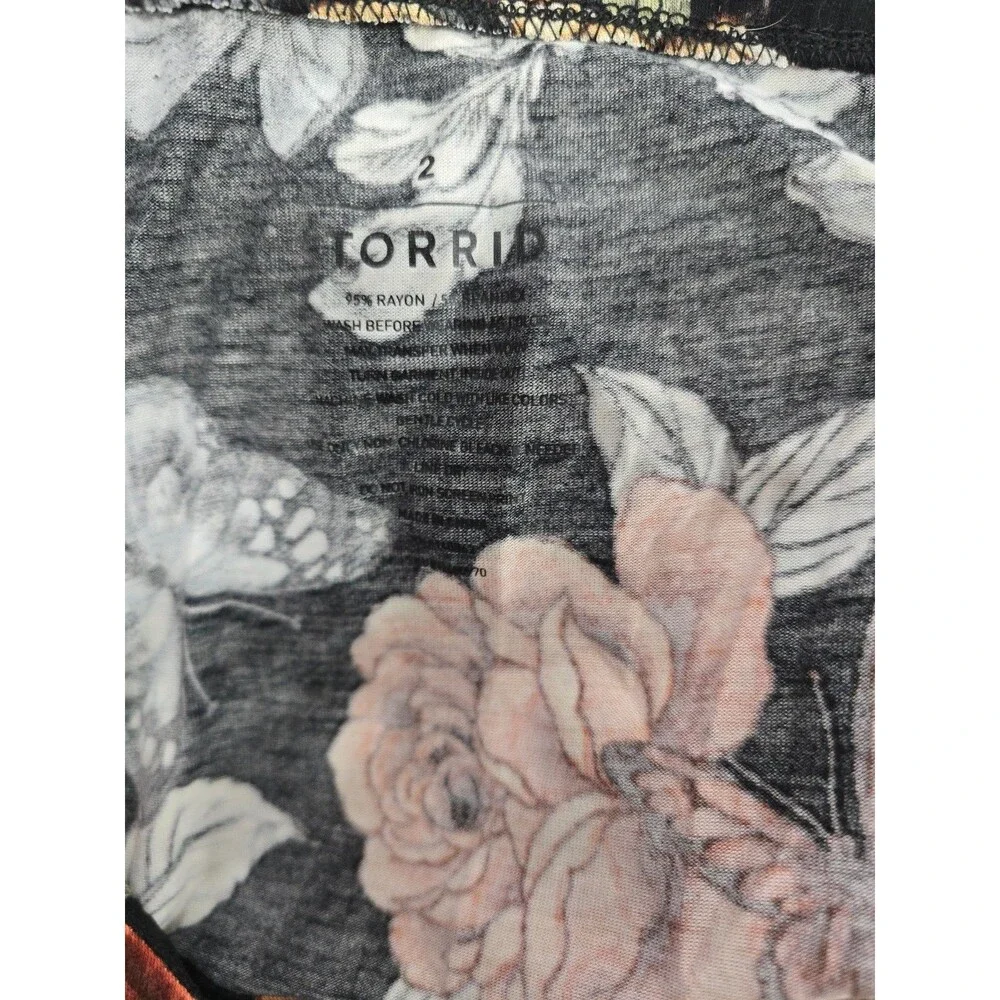 Torrid Tiered Maxi Dress Flutter Sleeve Floral Plus Size 2 2x Boho NWT BM - Picture 7 of 9